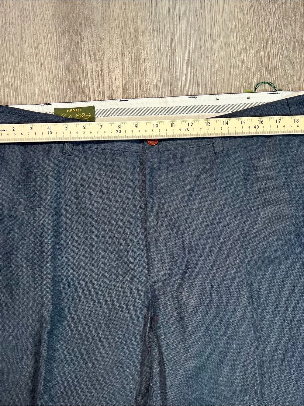 Orvis Signature Collection Men's Tencel Linen Pleated Trousers Pants 38 Raw Hem